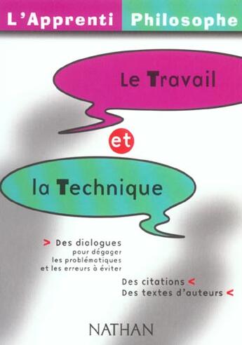 Couverture du livre « Travail et technique » de Million/Brenifier aux éditions Nathan