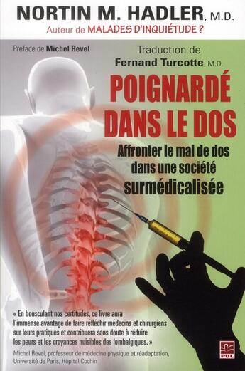 Couverture du livre « Poignardé dans le dos ; affronter le mal de dos dans une société surmédicalisée » de Nortin M. Hadler aux éditions Presses De L'universite De Laval