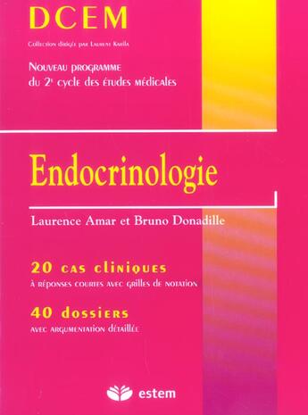 Couverture du livre « Endocrinologie » de Laurent Karila aux éditions Estem