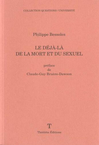 Couverture du livre « Deja-la de la mort et du sexuel » de  aux éditions Champ Social