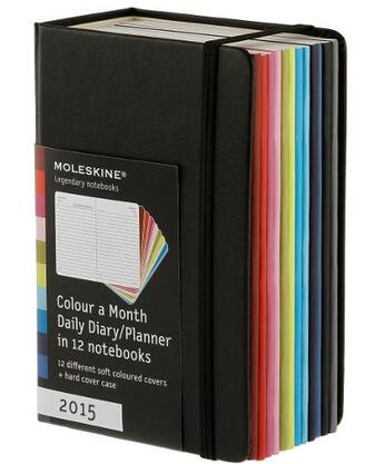 Couverture du livre « Agenda journalier 2015 - 1 couleur par mois » de Moleskine aux éditions Moleskine Papet