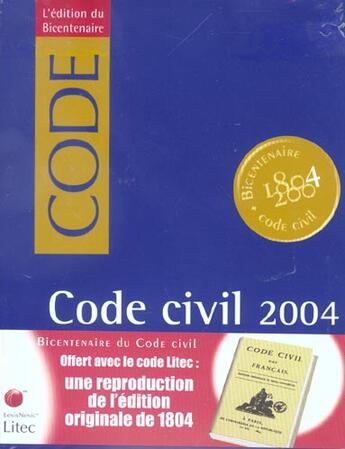 Couverture du livre « Code civil 2004 » de Andre Lucas aux éditions Lexisnexis