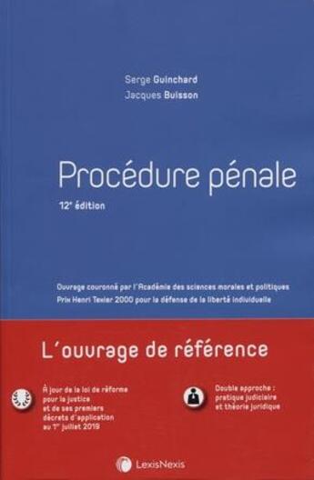 Couverture du livre « Procédure pénale (12e édition) » de Jacques Buisson et Serge Guinchard aux éditions Lexisnexis