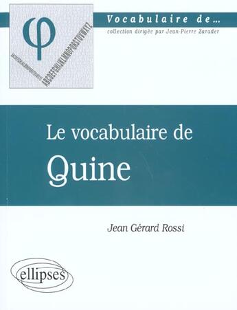 Couverture du livre « Vocabulaire de quine (le) » de Jean Rossi aux éditions Ellipses