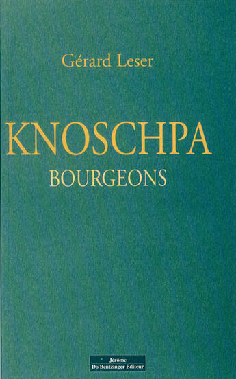 Couverture du livre « Knoschpa » de  aux éditions Do Bentzinger