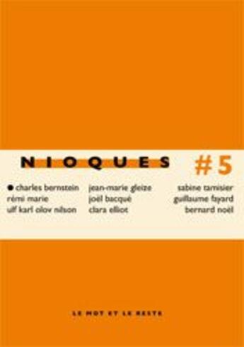 Couverture du livre « NIOQUES N.5 » de  aux éditions Le Mot Et Le Reste