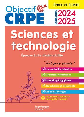 Couverture du livre « Objectif crpe 2024 - 2025 - sciences et technologie - epreuve ecrite d'admissibilite » de Hamdani-Bennour aux éditions Hachette Education