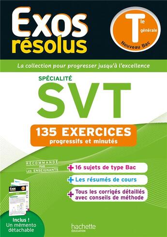 Couverture du livre « Exos résolus : Spécialité SVT ; Terminale ; 135 exercices progressifs et minutés » de Pierre Binz et Laetitia Lefevre et Franck Guais aux éditions Hachette Education