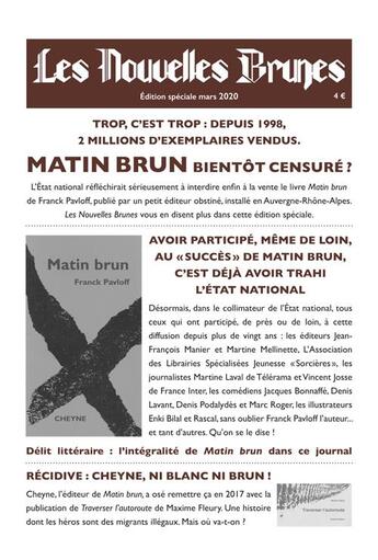 Couverture du livre « Les nouvelles brunes » de Franck Pavloff aux éditions Cheyne