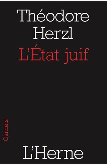 Couverture du livre « L'état juif » de Theodore Herzl aux éditions L'herne