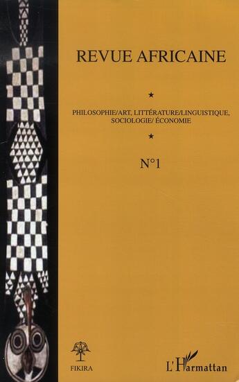 Couverture du livre « Revue africaine n.1 » de  aux éditions L'harmattan