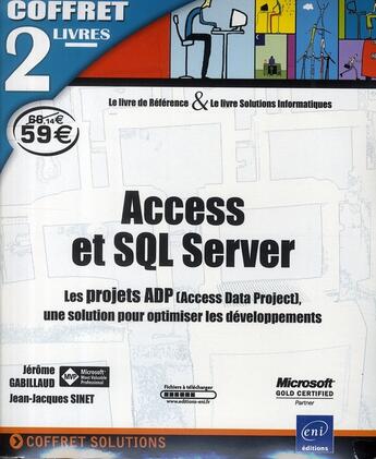 Couverture du livre « Access et sql server ; les projets ADP, une solution pour optimiser les développements » de  aux éditions Eni