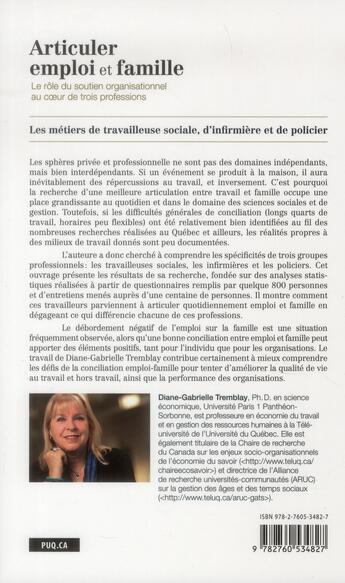 Couverture du livre « Articuler emploi et famille » de Diane-Gabrielle Tremblay aux éditions Pu De Quebec