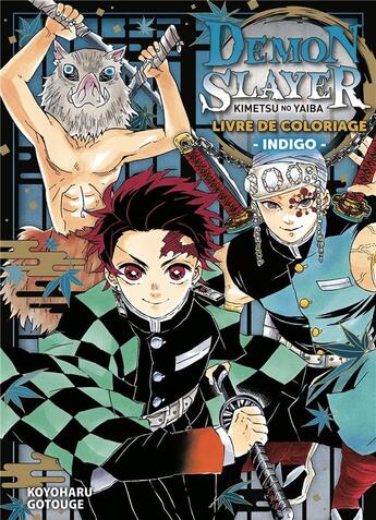 Couverture du livre « Demon slayer : livre de coloriage : indigo » de Koyoharu Gotouge aux éditions Panini