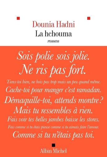 Couverture du livre « La hchouma » de Dounia Hadni aux éditions Albin Michel