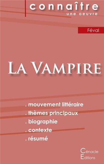 Couverture du livre « La vampire, de Paul Féval » de  aux éditions Editions Du Cenacle