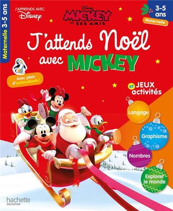 Couverture du livre « J'attends noel avec mickey (3-5 ans) » de  aux éditions Hachette Education