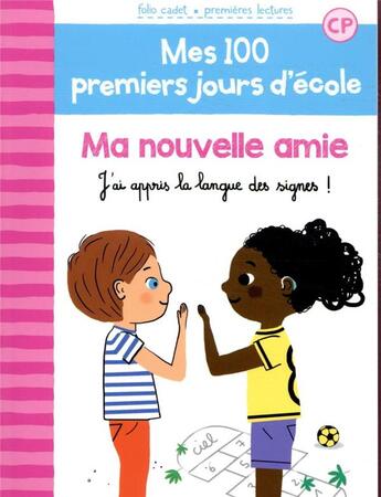 Couverture du livre « Ma nouvelle amie ; j'ai appris la langue des signes! » de Mathilde Brechet et Amandine Laprun aux éditions Gallimard-jeunesse