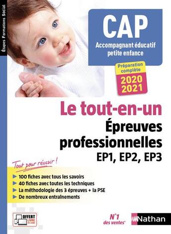 Couverture du livre « CAP accompagnant éducatif petite enfance ; le tout-en-un épreuves professionnelles EP1, EP2, EP3 (édition 2020/2021) » de  aux éditions Nathan