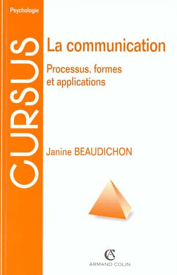 Couverture du livre « La Communication » de Beaudichon aux éditions Armand Colin