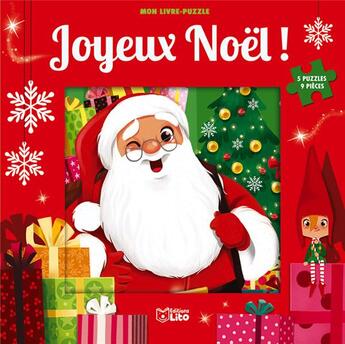 Couverture du livre « Livre puzzle ; joyeux Noël » de Emmanuelle Colin aux éditions Lito