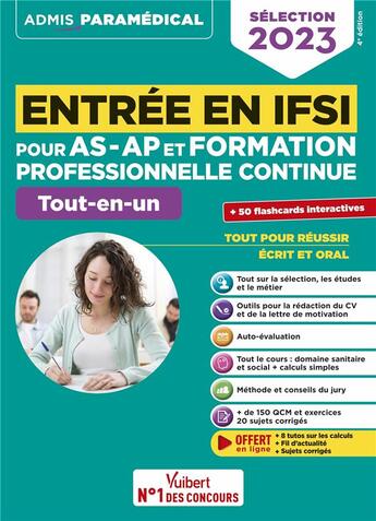 Couverture du livre « Entrée en IFSI pour AS-AP et formation professionnelle continue (FPC) : tout-en-un fil d'actualité » de Marion Gauthier et Isabelle Bisutti et Sebastien Drevet aux éditions Vuibert