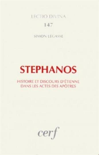 Couverture du livre « Stephanos » de Simon Legasse aux éditions Cerf