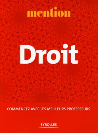 Couverture du livre « Droit » de  aux éditions Organisation