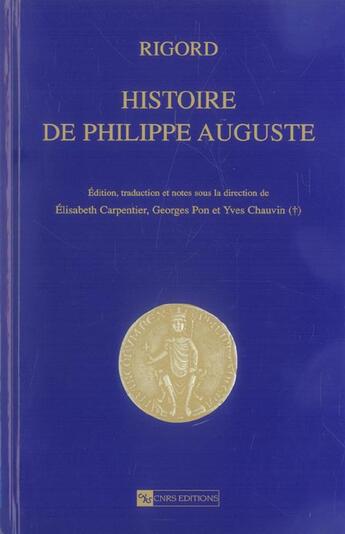 Couverture du livre « Rigord histoire de philippe auguste » de  aux éditions Cnrs