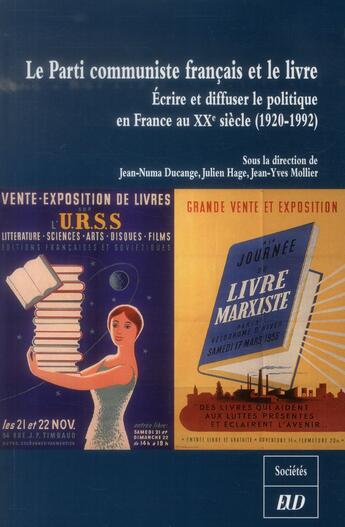 Couverture du livre « Parti communiste francais et le livre 1920 1992 » de Ducange/Hage/Mo aux éditions Pu De Dijon