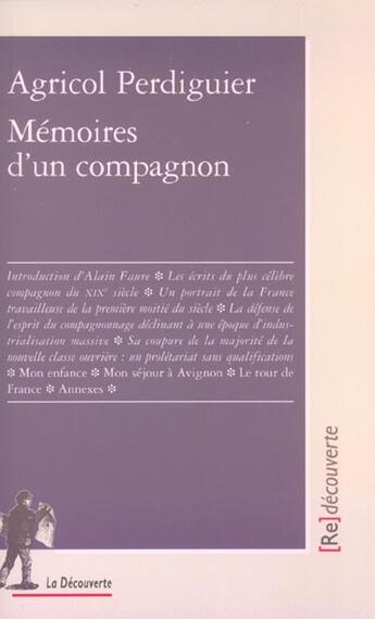 Couverture du livre « Memoires d'un compagnon » de Agricol Perdiguier aux éditions La Decouverte