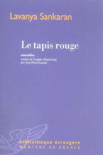 Couverture du livre « Le tapis rouge » de Lavanya Sankaran aux éditions Mercure De France