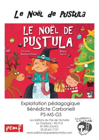 Couverture du livre « Fichier Maternelle Le Noel De Pustula » de Naumann Caprini aux éditions Pemf