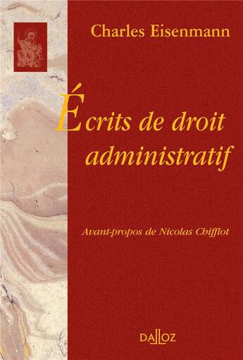 Couverture du livre « Écrits de droit administratif » de Eisenmann/Charles aux éditions Dalloz