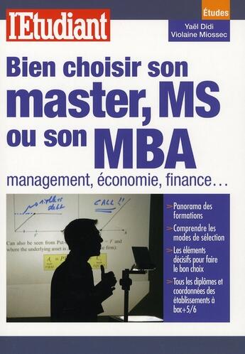 Couverture du livre « Bien choisir son master en commerce management et son mba » de Yael Didi aux éditions L'etudiant