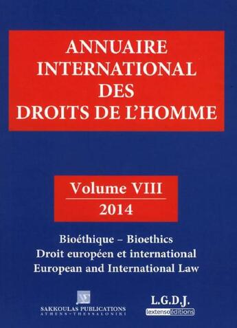 Couverture du livre « Annuaire international des droits de l'homme t.8 ; 2014 » de  aux éditions Sakkoulas Anton