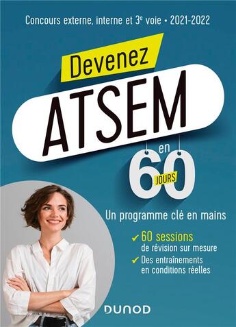 Couverture du livre « Devenez atsem/asem en 60 jours - 2021-2022 » de Abrond-Bonneau aux éditions Dunod