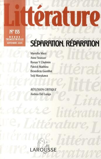 Couverture du livre « Séparation, réparation » de  aux éditions Armand Colin