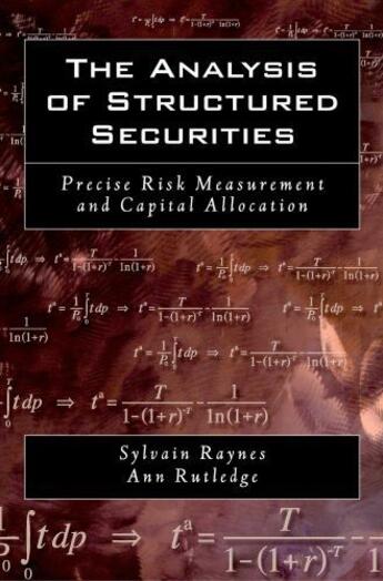 Couverture du livre « The Analysis of Structured Securities: Precise Risk Measurement and Ca » de Rutledge Ann aux éditions Oxford University Press Usa