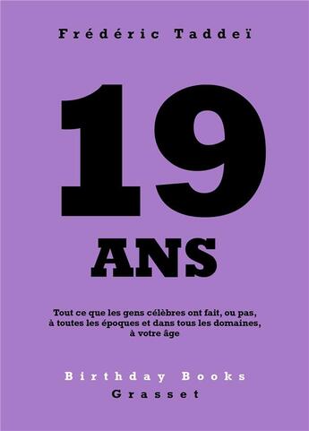 Couverture du livre « 19 ans » de Frederic Taddei aux éditions Grasset Et Fasquelle