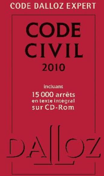 Couverture du livre « Code civil 2010 (7e édition) » de  aux éditions Dalloz