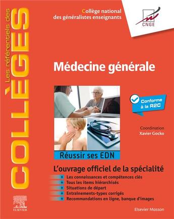 Couverture du livre « Médecine générale : Réussir ses EDN » de Cnge aux éditions Elsevier-masson