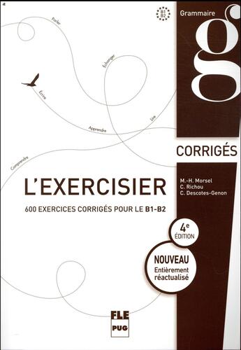 Couverture du livre « L'exercisier; corrigés des exercices » de Marie-Helene Morsel et Christiane Descotes-Genon et Claude Richou aux éditions Pu De Grenoble