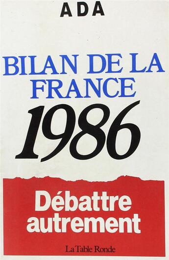 Couverture du livre « Bilan de la france 1986 » de  aux éditions Table Ronde