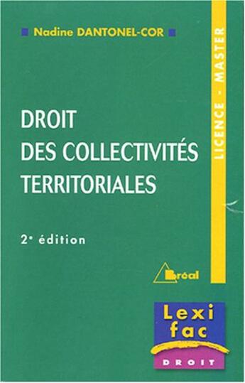 Couverture du livre « Collectivites Territoriales » de Dantonel-Cor aux éditions Breal
