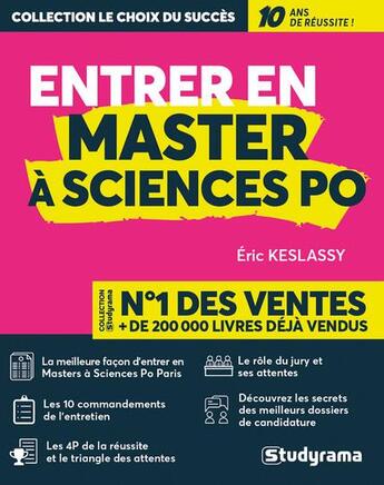 Couverture du livre « Entrer en master à Sciences Po » de Eric Keslassy aux éditions Studyrama