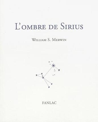 Couverture du livre « L'ombre de sirius » de William S. Merwin aux éditions Pierre Fanlac