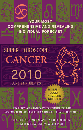 Couverture du livre « Cancer (Super Horoscopes 2010) » de Beim Margarete aux éditions Penguin Group Us