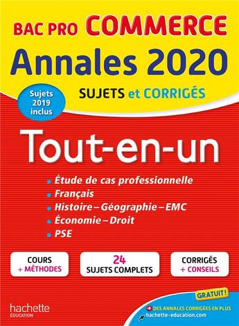 Couverture du livre « Annales bac 2020 tout-en-un bac pro commerce » de Prost/Corlin/Colin aux éditions Hachette Education