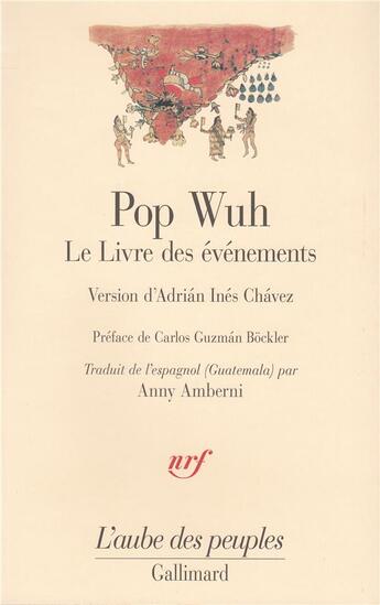 Couverture du livre « Pop Wuh ; le livre des événements » de Anonyme aux éditions Gallimard